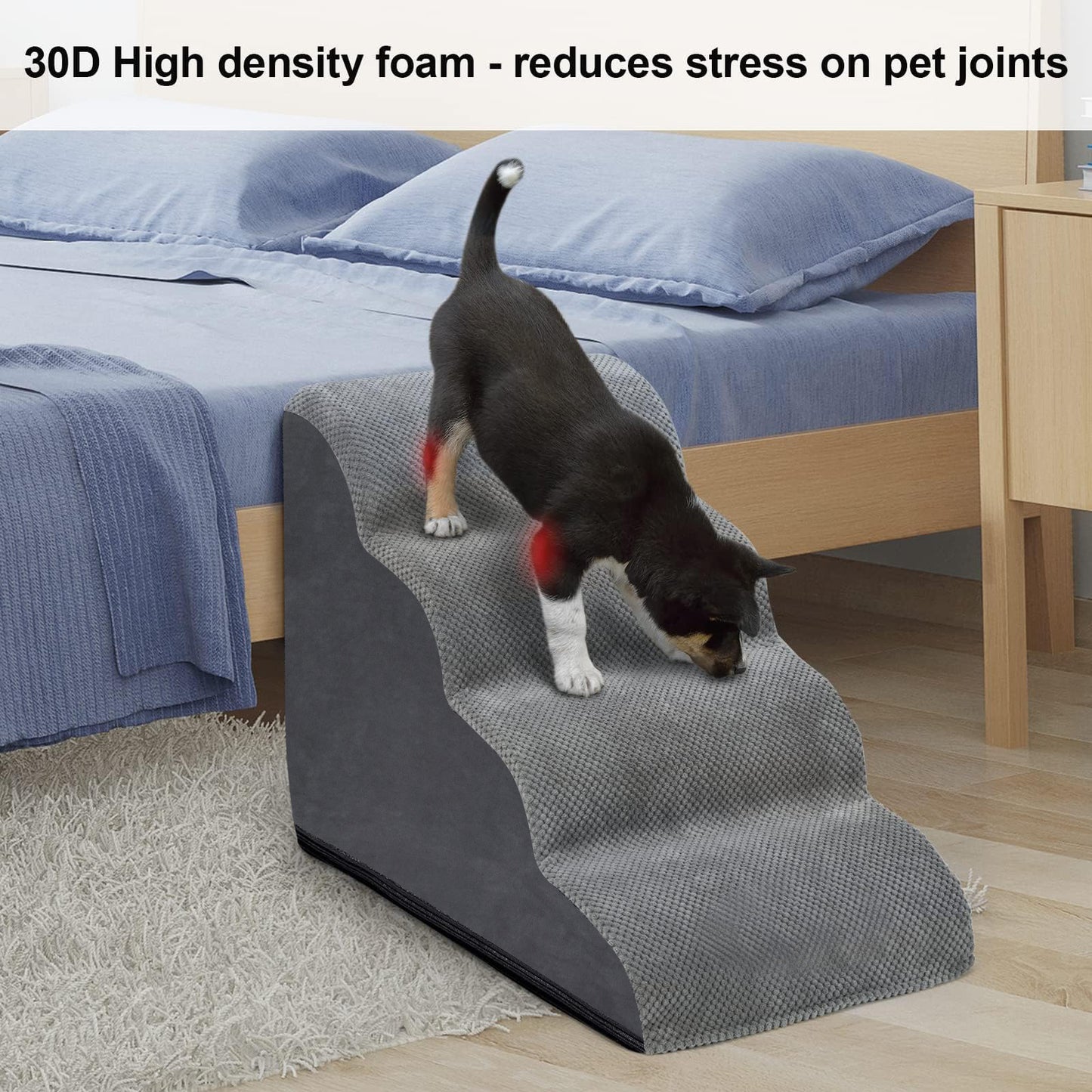 Pet Steps Non-Slip Stairs for Dogs & Cats - Washable, 3-5 Steps