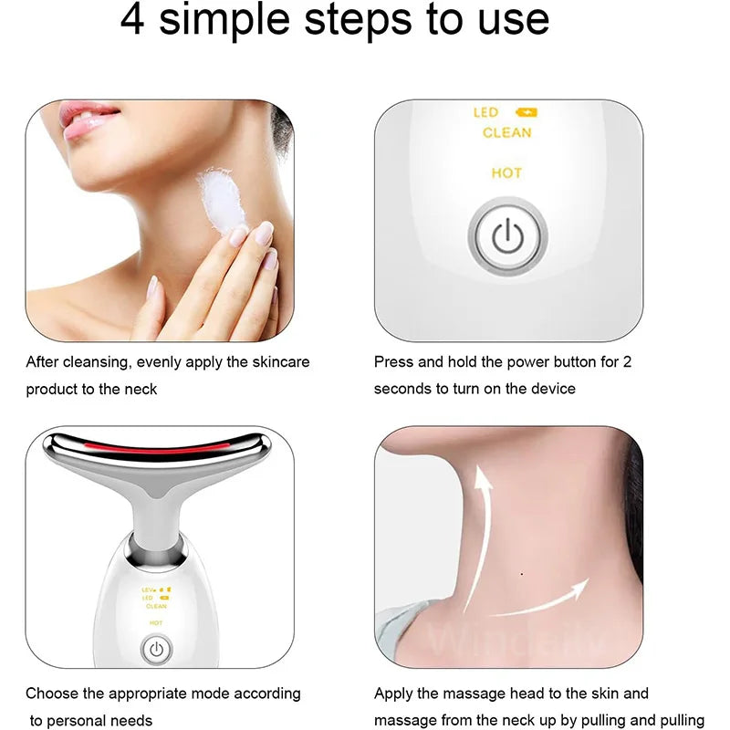 7 Colors Anti-Wrinkle Facial Massager & Neck Lift Device