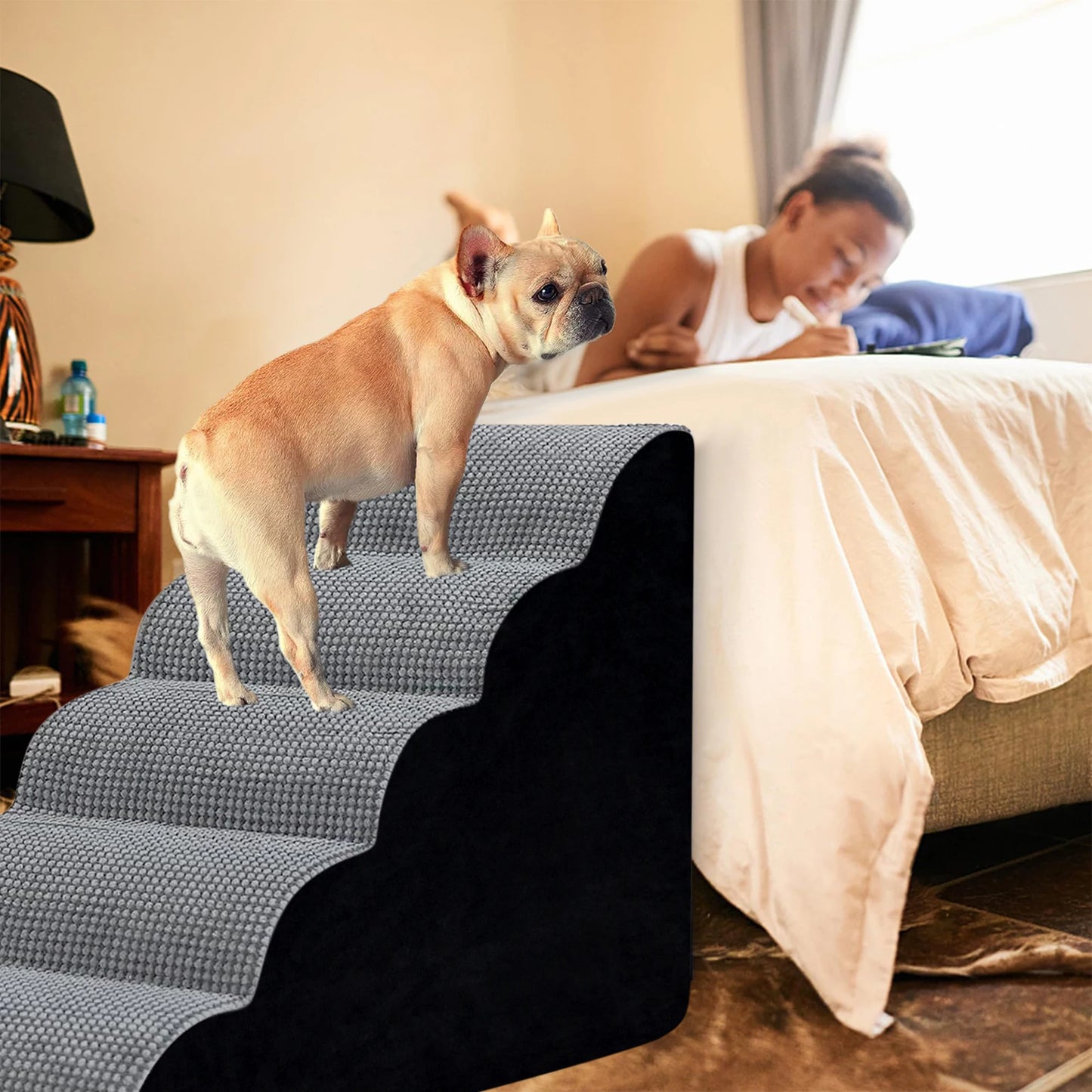 Pet Steps Non-Slip Stairs for Dogs & Cats - Washable, 3-5 Steps