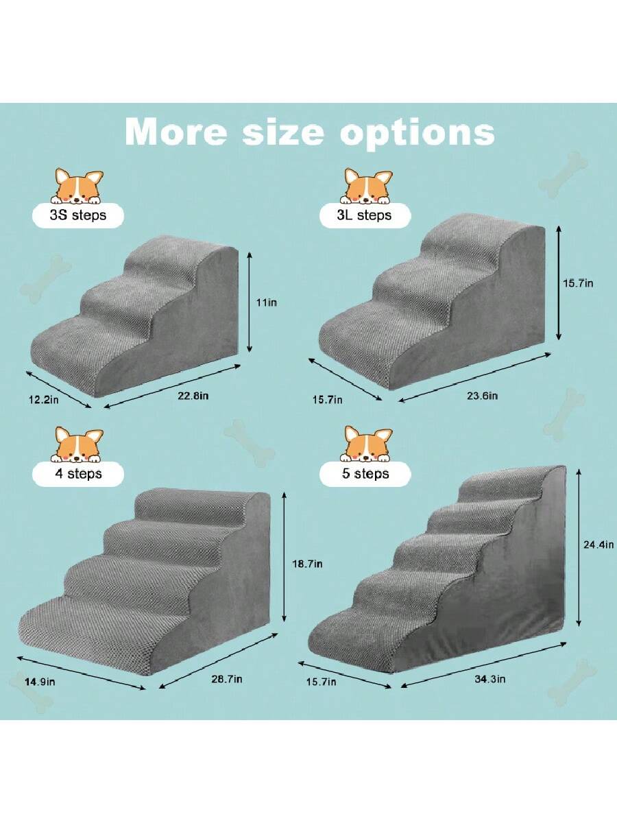 Pet Steps Non-Slip Stairs for Dogs & Cats - Washable, 3-5 Steps