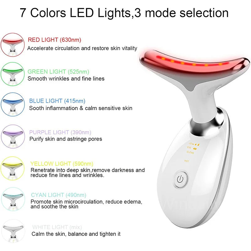 7 Colors Anti-Wrinkle Facial Massager & Neck Lift Device